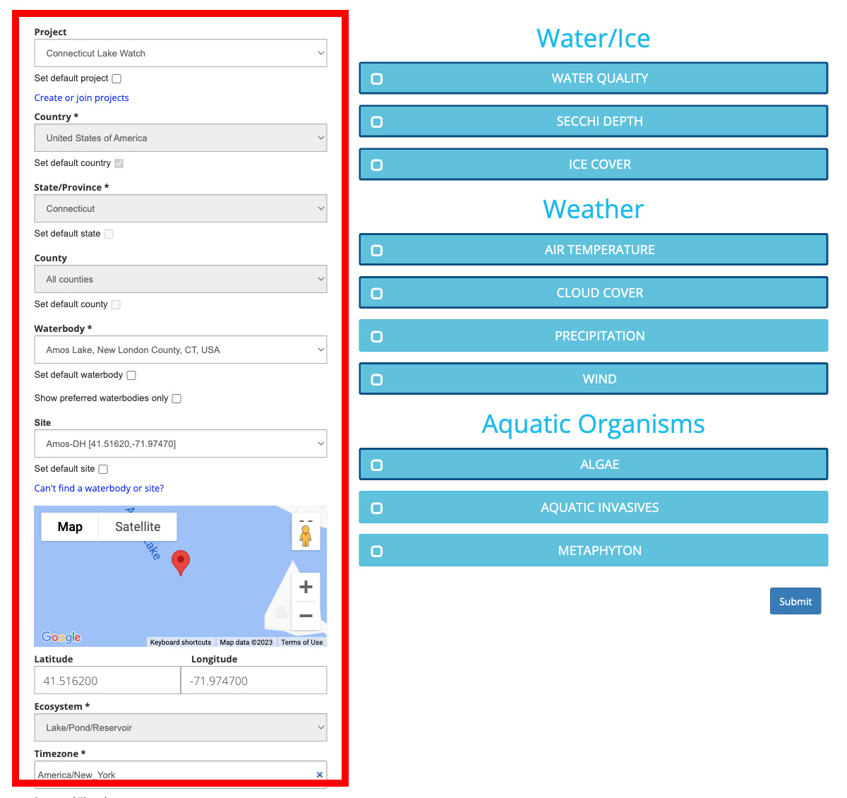 lake observer screenshot